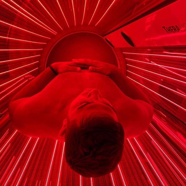 in a red light therapy bed